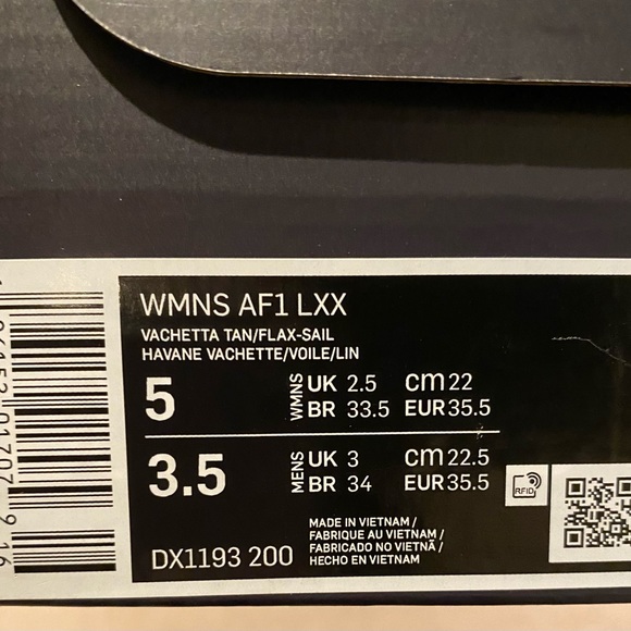 Nike Air Force 1 Low LXX Womens Size 5 Vachetta/Tan/Flax/Sail - Picture 8 of 9